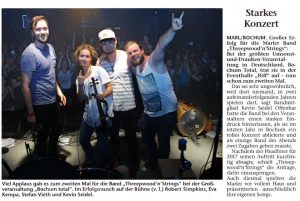 Threepwood 'N Strings bei Bochum Total 2017 (Marler Zeitung 10.07.2017)