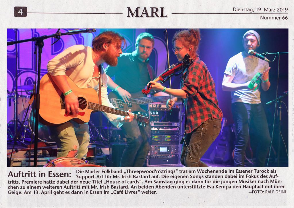 Threepwood N Strings Turock Essen, Marler Zeitung 19.03.2019
